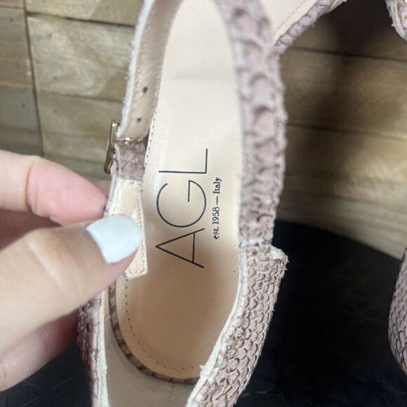 AGL Womens Sz EUR 39.5 US 9.5 Attilio Giusti Leombruni Snake Leather Sandal - Picture 7 of 10